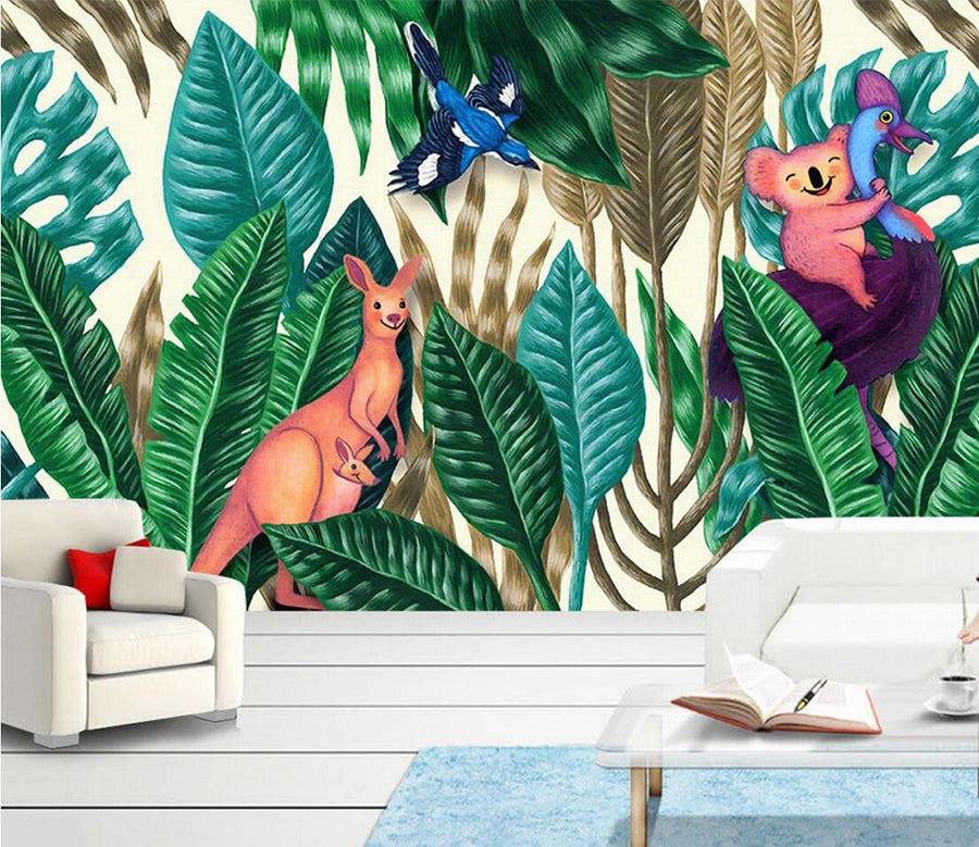 3D Koala Kangaroo WC383 Wall Murals