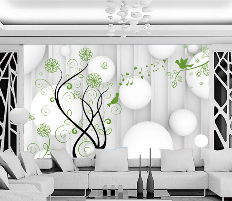 3D Green Note WC162 Wall Murals