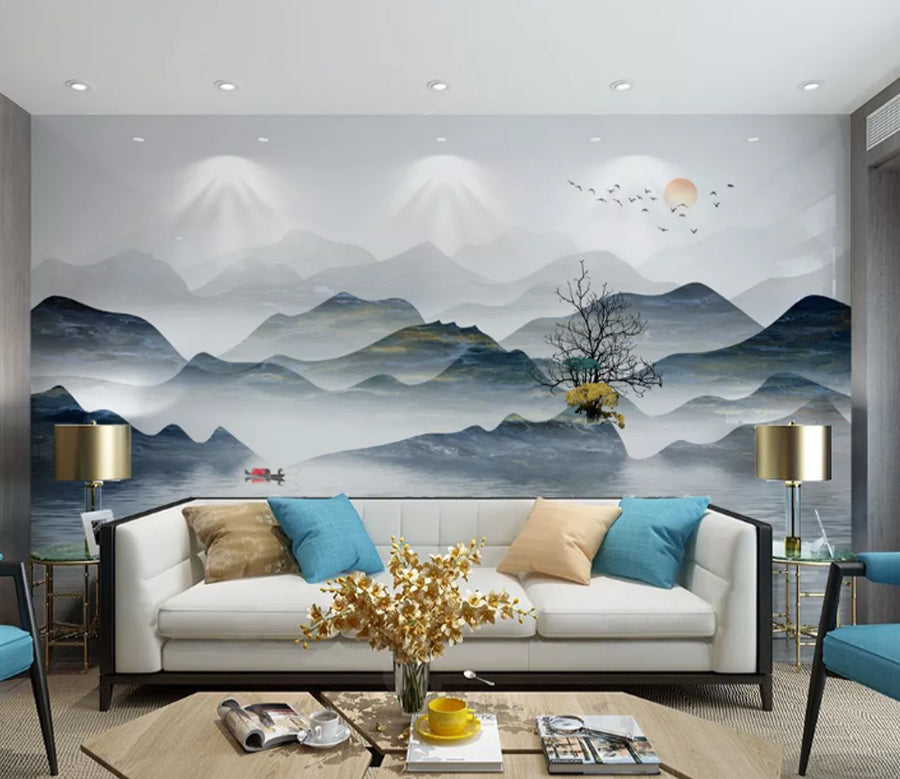 3D Lake Stone WC2436 Wall Murals