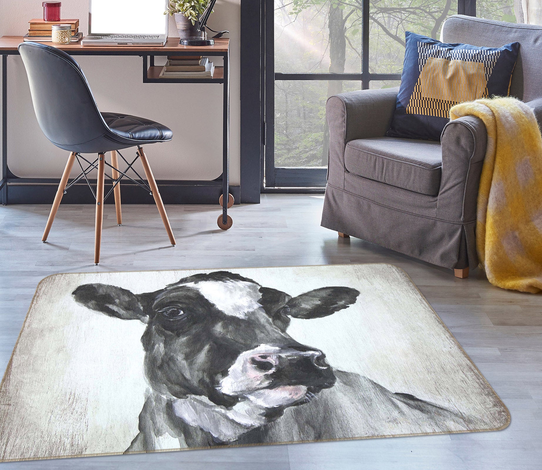 3D Cattle 1008 Debi Coules Rug Non Slip Rug Mat