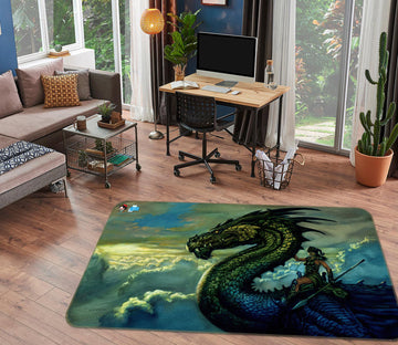 3D Big Dragon Cloud 5165 Ciruelo Rug Non Slip Rug Mat