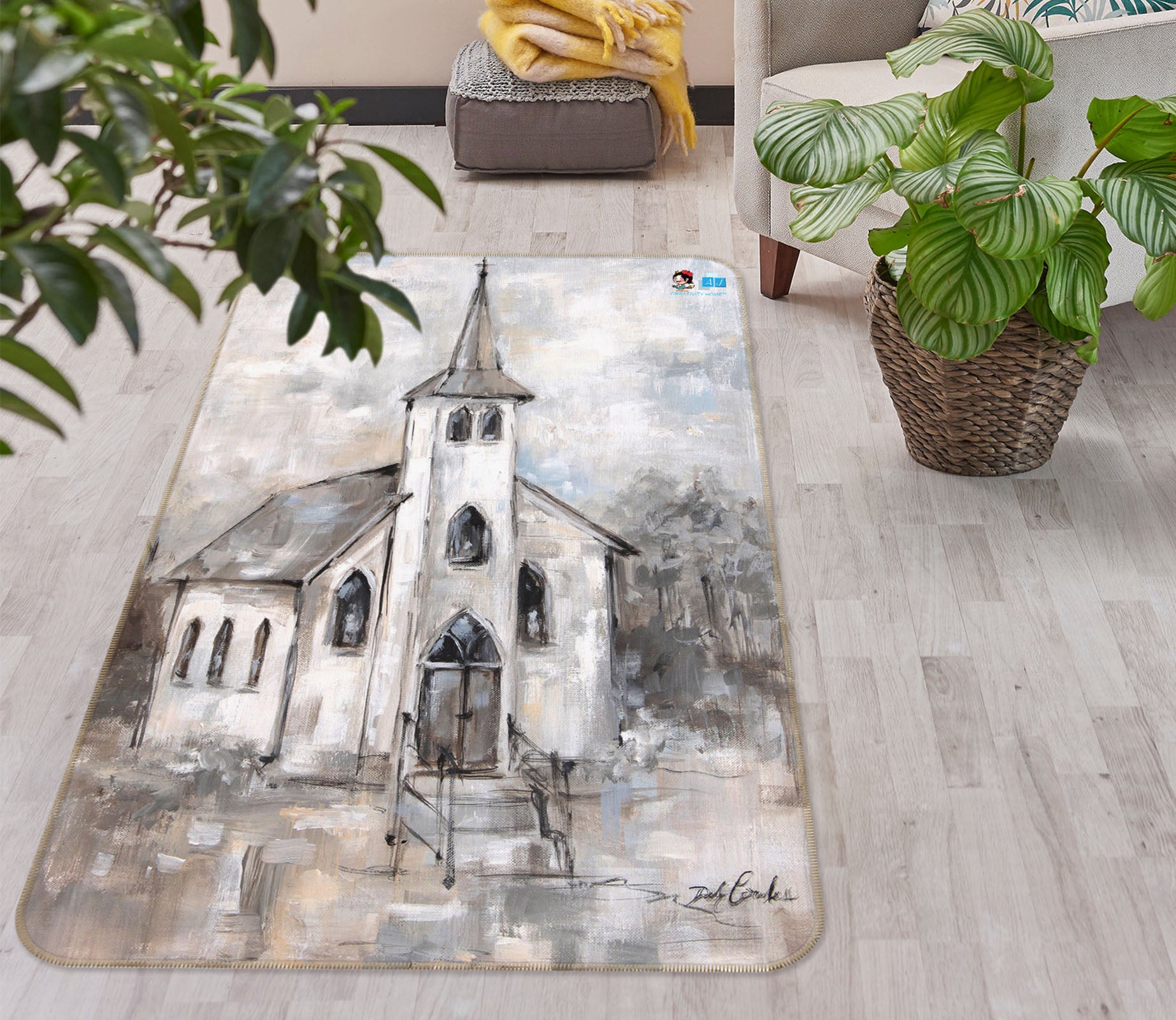 3D Houses 0193 Debi Coules Rug Non Slip Rug Mat