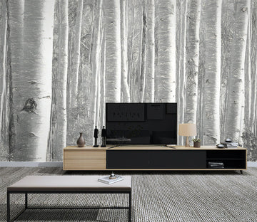 3D Grey Trunk WG037 Wall Murals