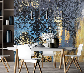 3D Blue Pattern Paint 205 Skromova Marina Wall Mural Wall Murals