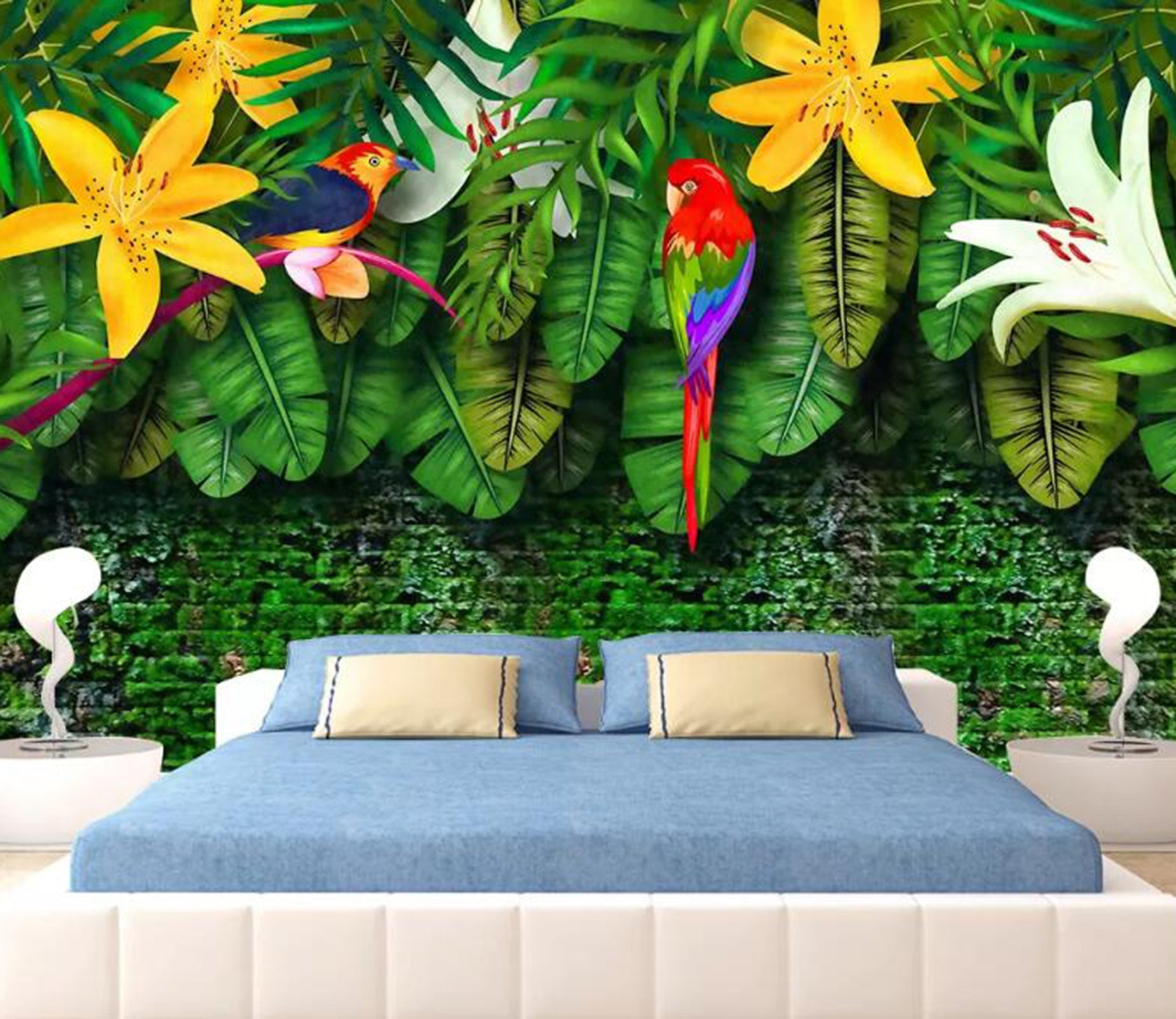 3D Cute Parrot WG89 Wall Murals Wallpaper AJ Wallpaper 2 