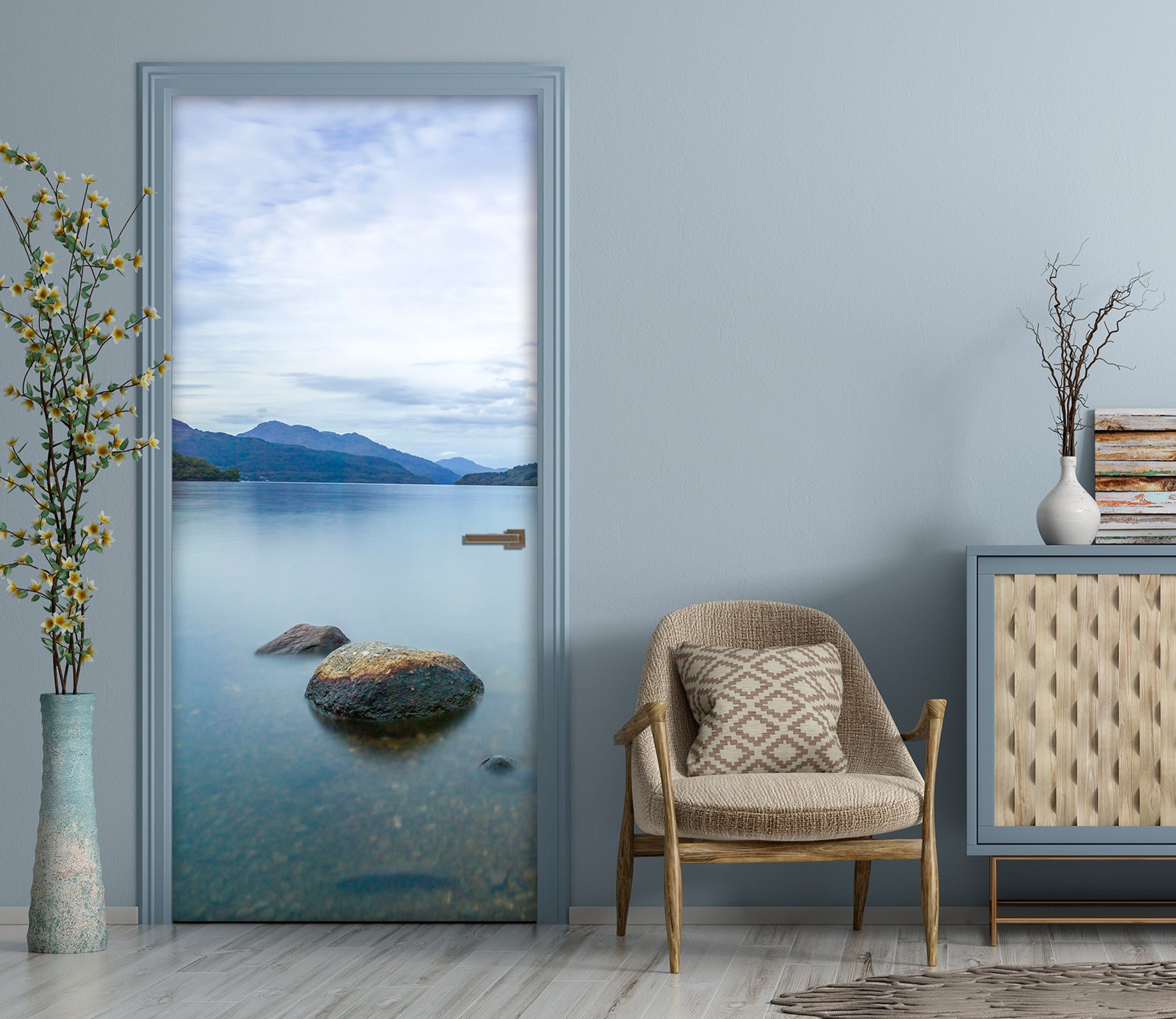 3D Lake Mountain Stone 101198 Assaf Frank Door Mural