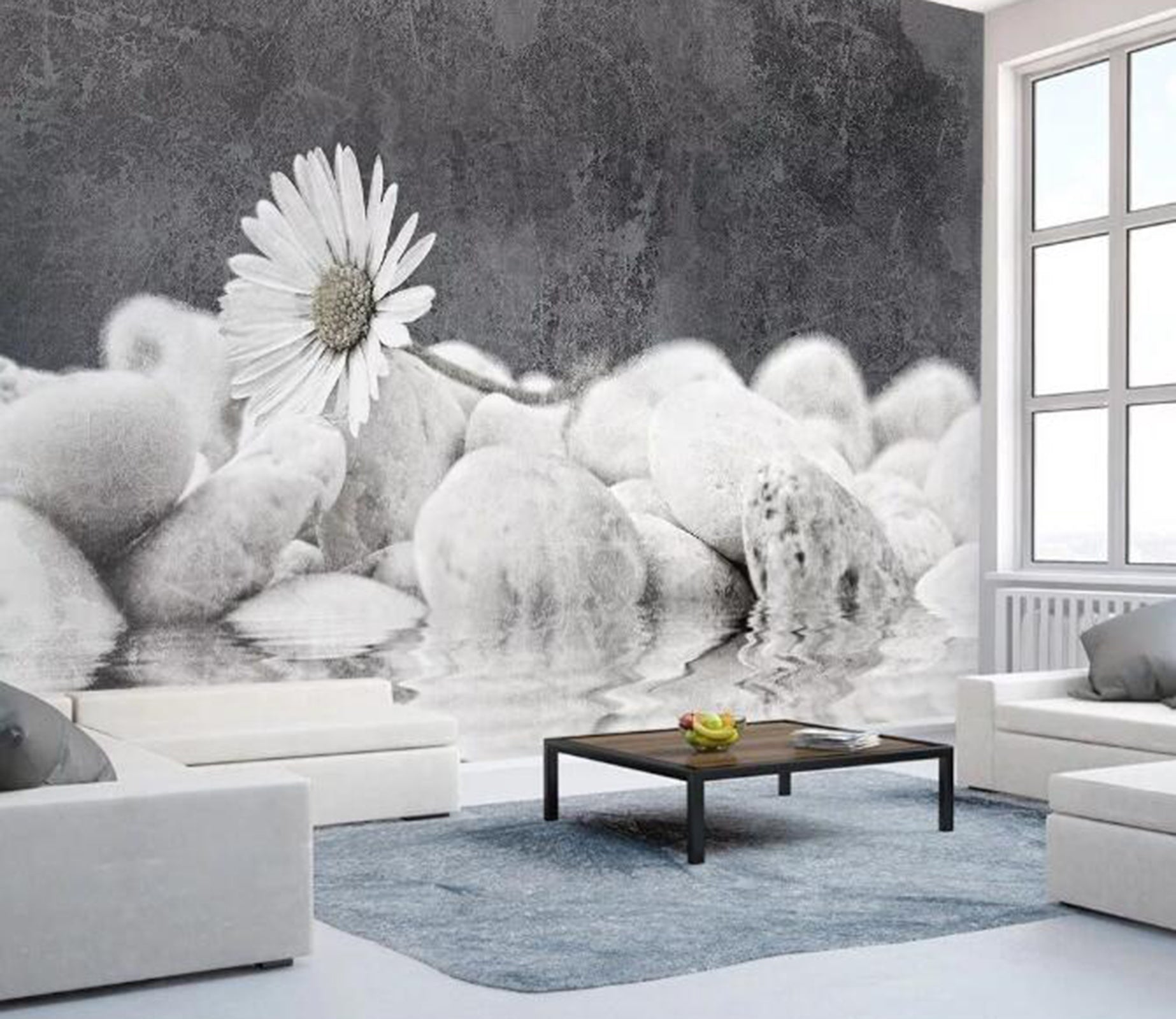 3D Stone Daisy WG33 Wall Murals Wallpaper AJ Wallpaper 2 