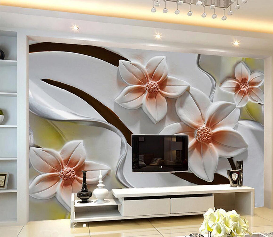 3D Blooming Flower WC696 Wall Murals