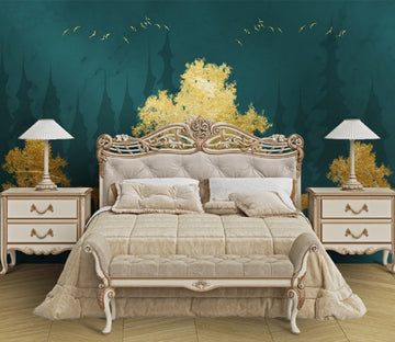 3D Golden Tree WC1953 Wall Murals