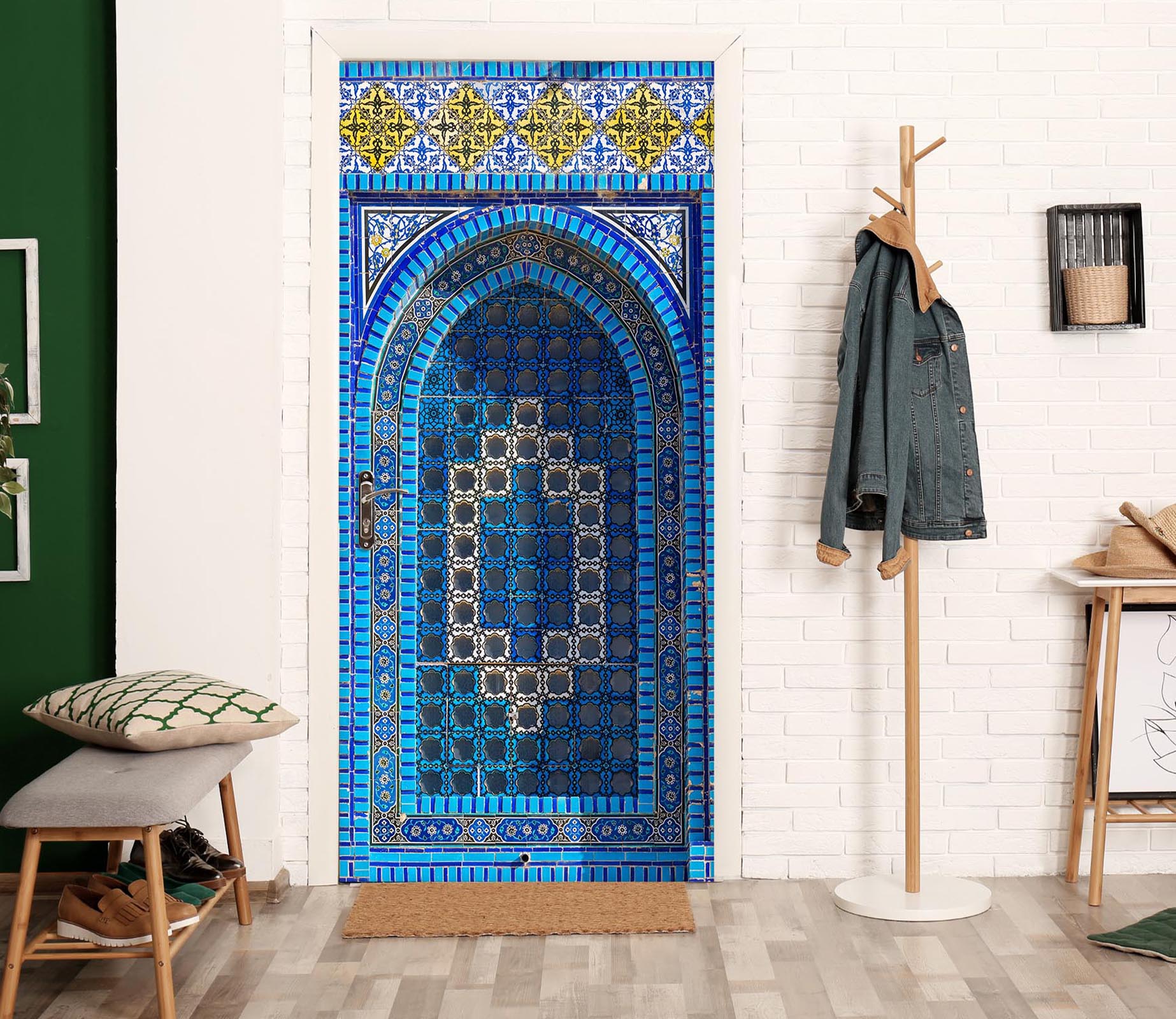 3D Blue Pattern Texture 10223 Assaf Frank Door Mural