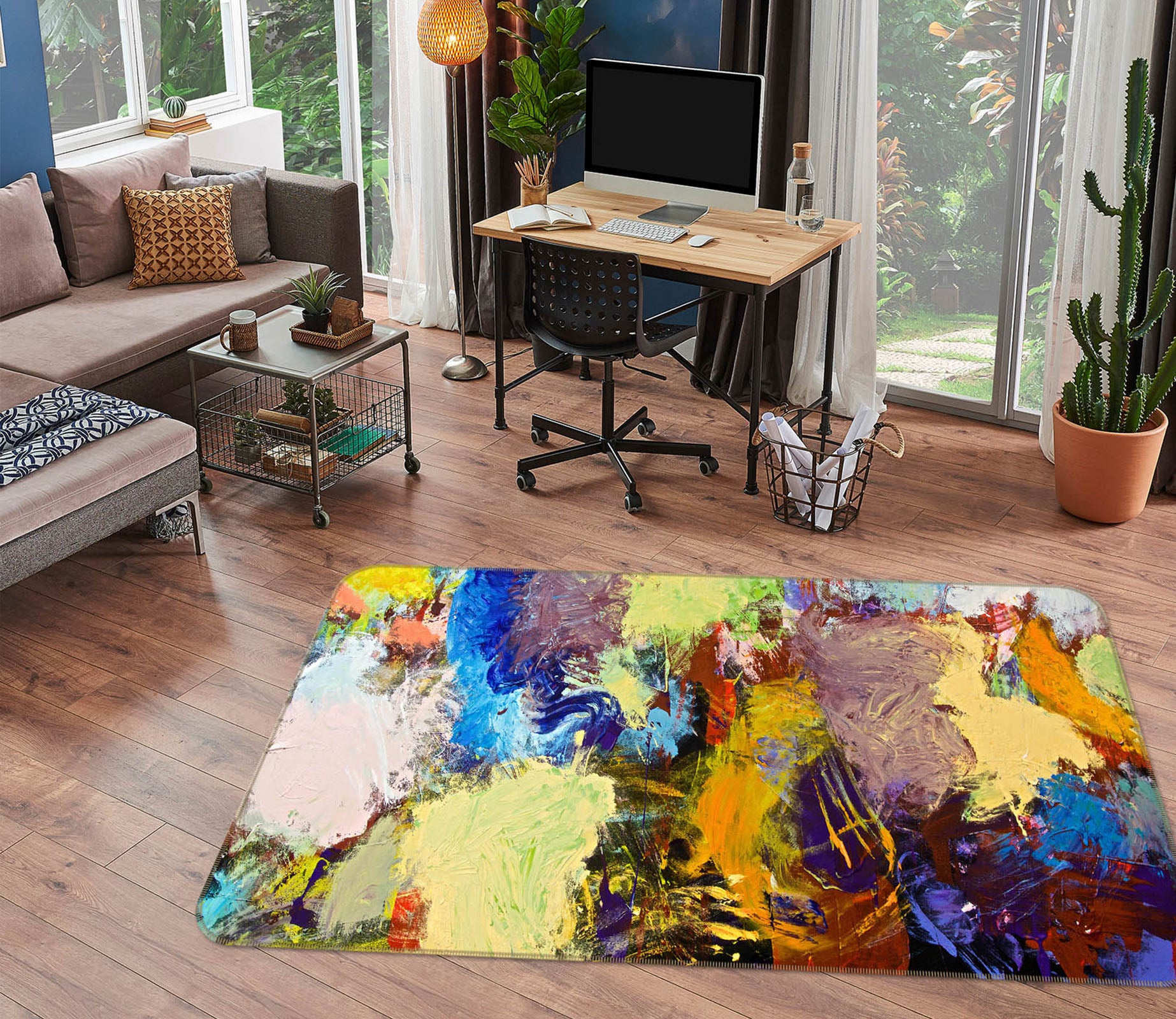 3D Color Graffiti 1014 Allan P. Friedlander Rug Non Slip Rug Mat