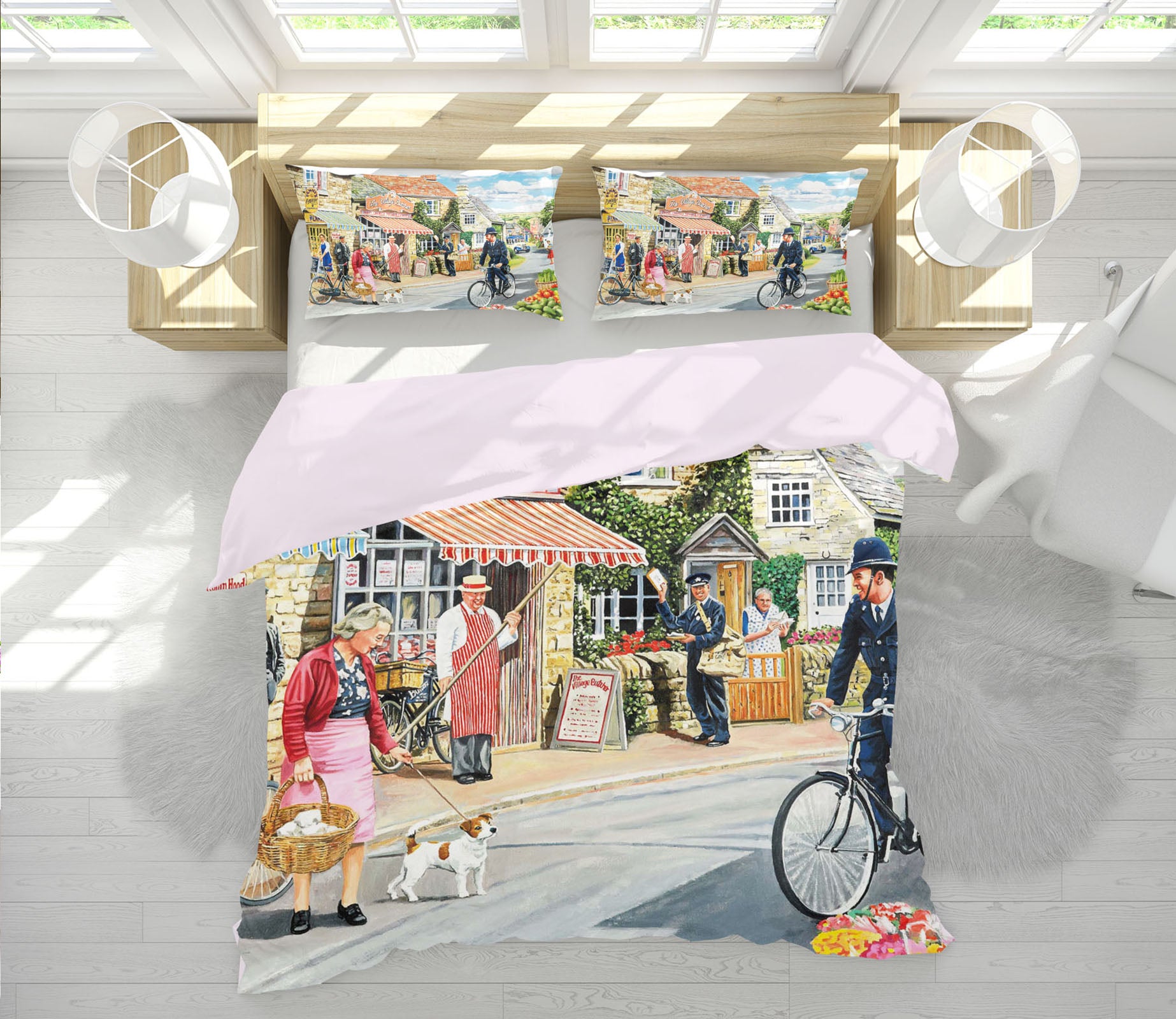 3D The Village High Street 2074 Trevor Mitchell bedding Bed Pillowcases Quilt