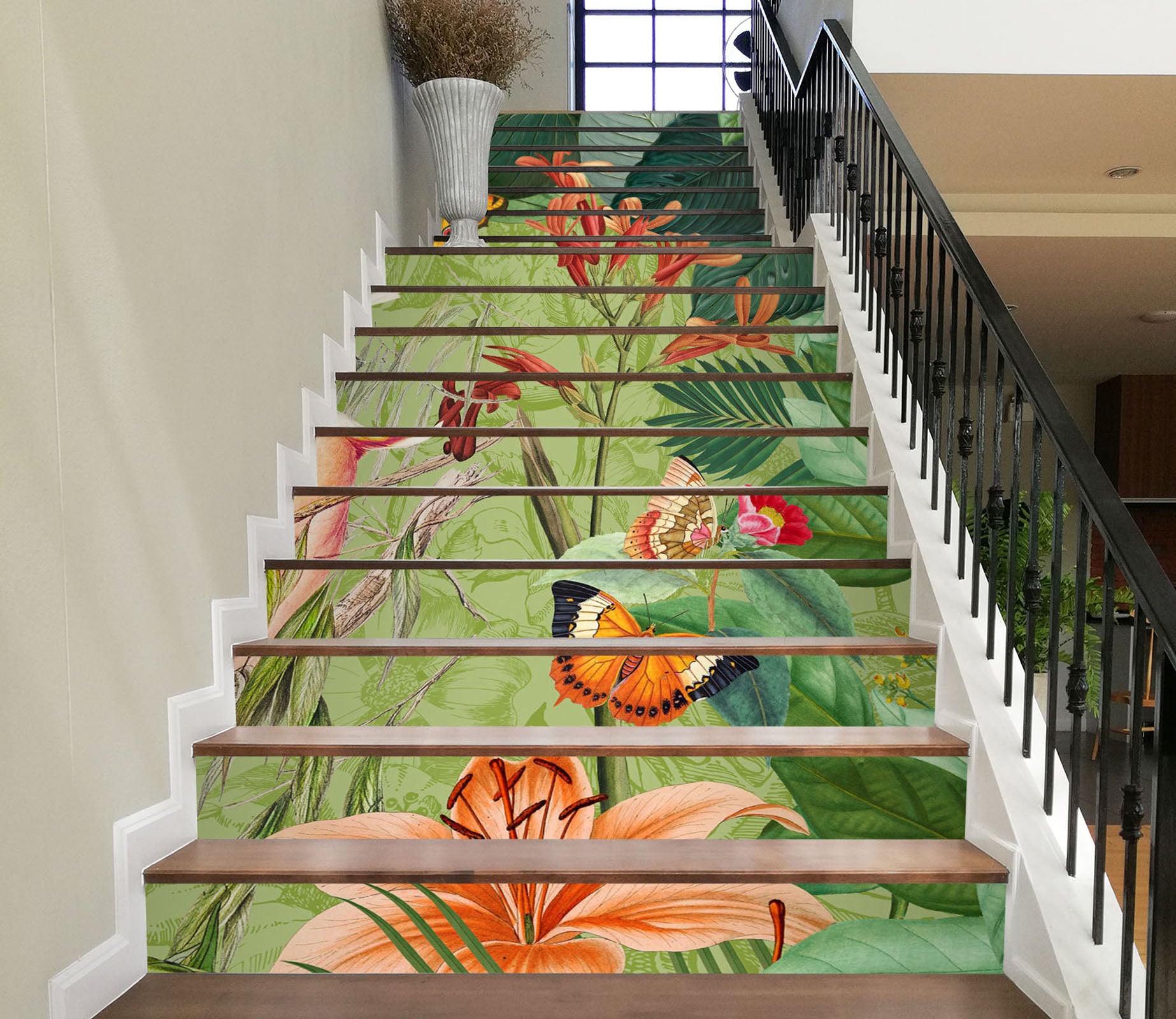 3D Butterfly Flower Bush 109195 Andrea Haase Stair Risers