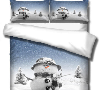 3D Snowman 32134 Christmas Quilt Duvet Cover Xmas Bed Pillowcases