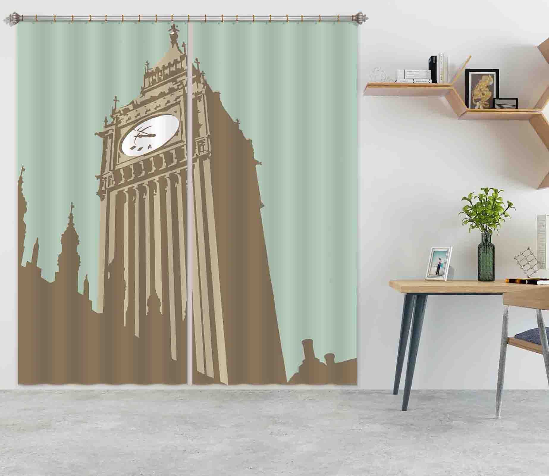 3D Big Ben 101 Steve Read Curtain Curtains Drapes Wallpaper AJ Wallpaper 