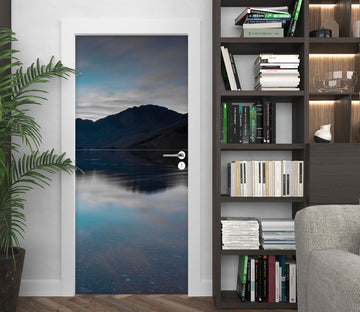 3D Lake Mountain Shadow 10674 Assaf Frank Door Mural