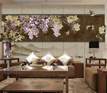 3D Grape Butterfly WC2065 Wall Murals