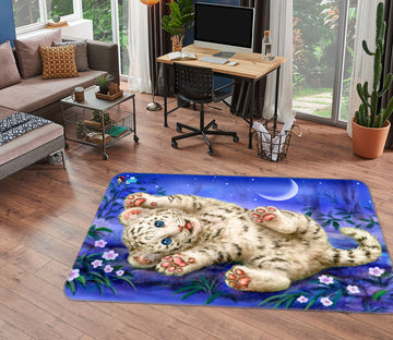 3D Cute Lion Moon 5604 Kayomi Harai Rug Non Slip Rug Mat