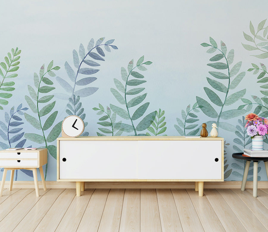 3D Green Leaf WG299 Wall Murals