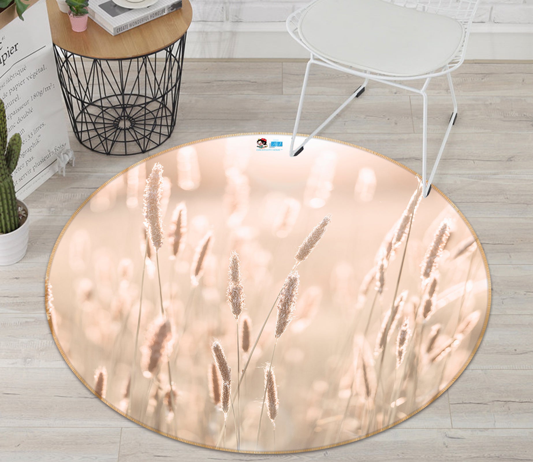 3D Autumn Grass 7346 Assaf Frank Rug Round Non Slip Rug Mat