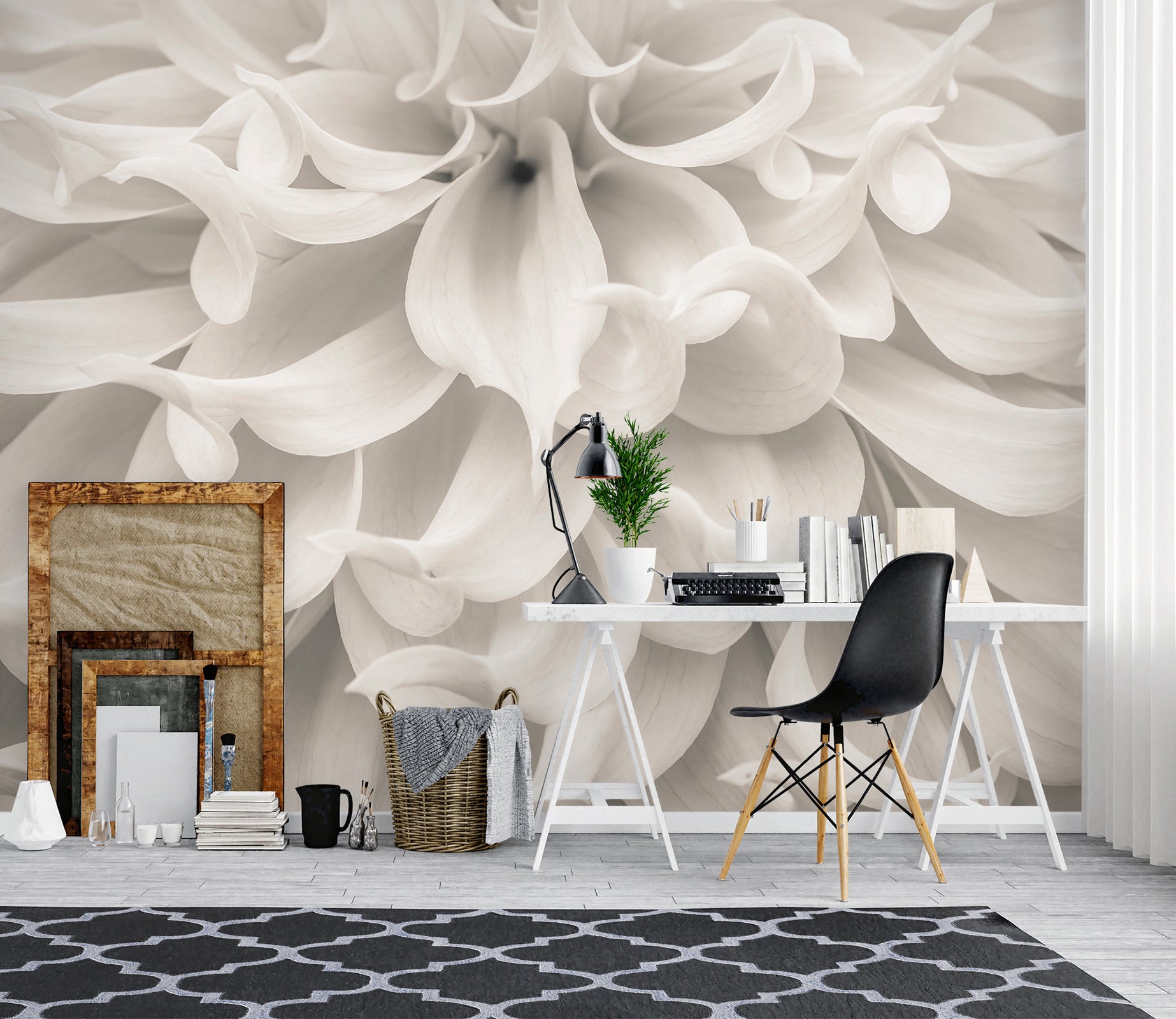 3D White Flower 6186 Assaf Frank Wall Mural Wall Murals