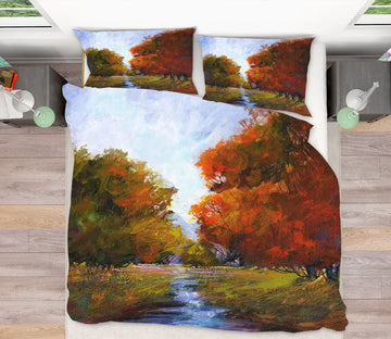 3D Autumn Forest 1001 Michael Tienhaara Bedding Bed Pillowcases Quilt