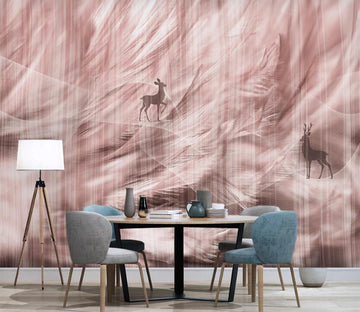 3D Deep Pink Texture Feathers 2477 Wall Murals