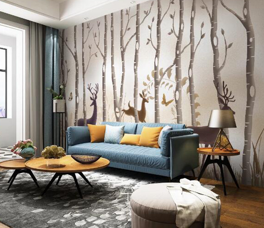 3D Deer Forest WC1611 Wall Murals