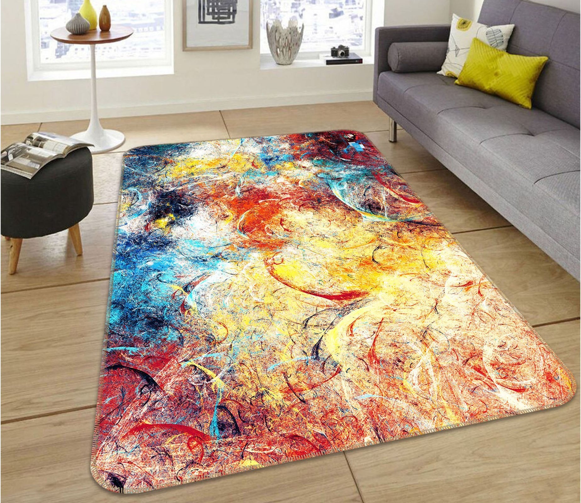 3D Colored Beautiful Scratches 7 Non Slip Rug Mat Mat AJ Creativity Home 