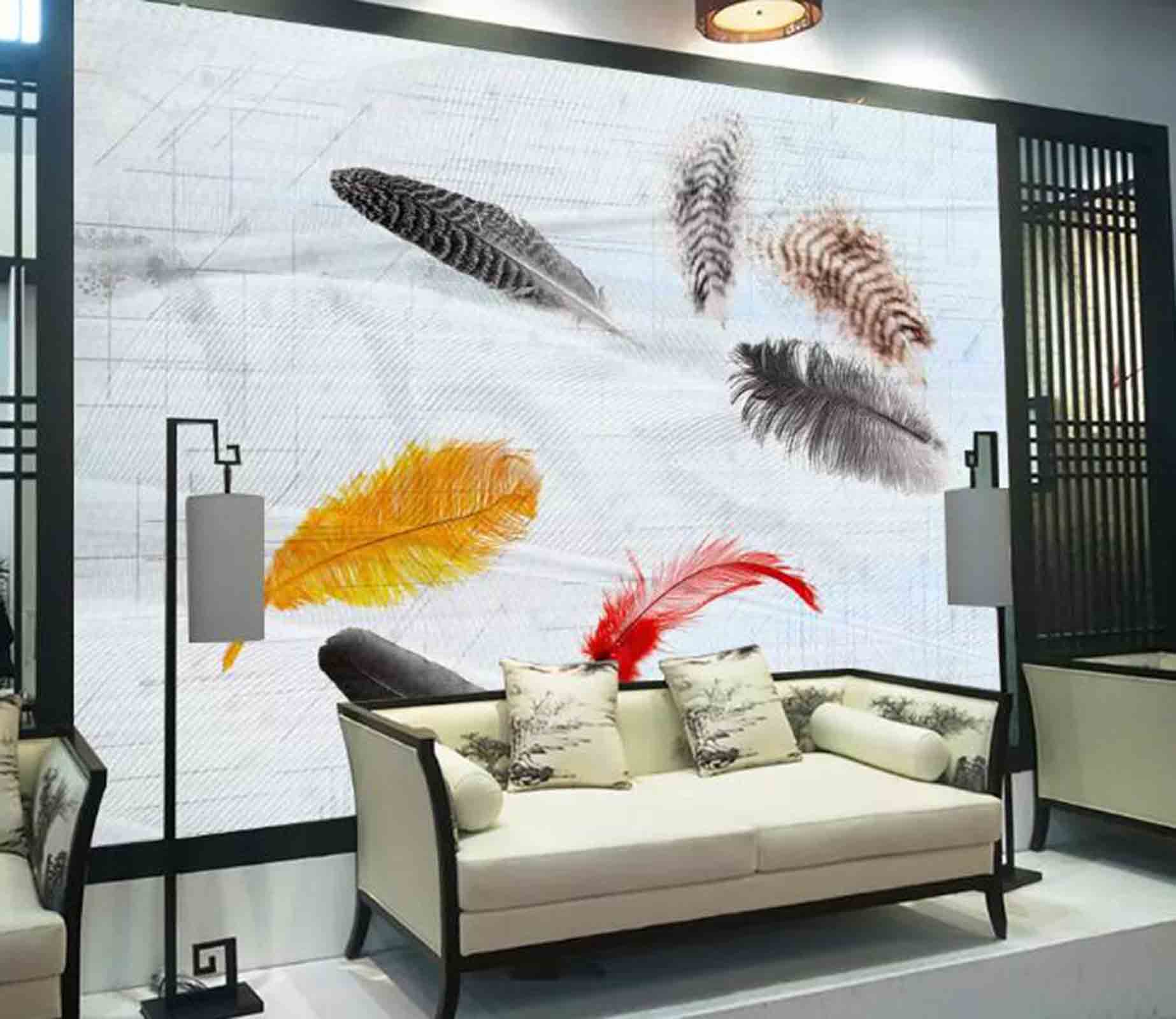 3D Colored Feather WG27 Wall Murals Wallpaper AJ Wallpaper 2 