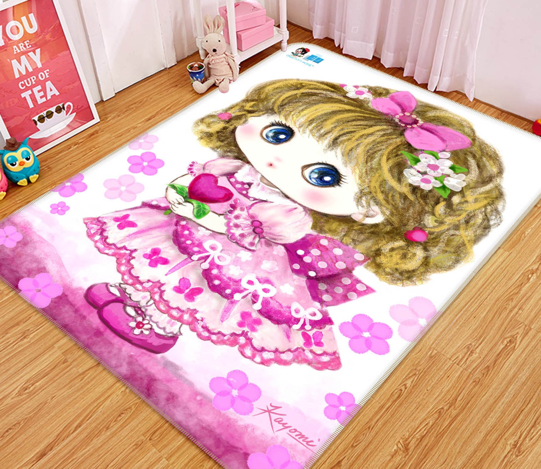 3D Princess Girl 5679 Kayomi Harai Rug Non Slip Rug Mat