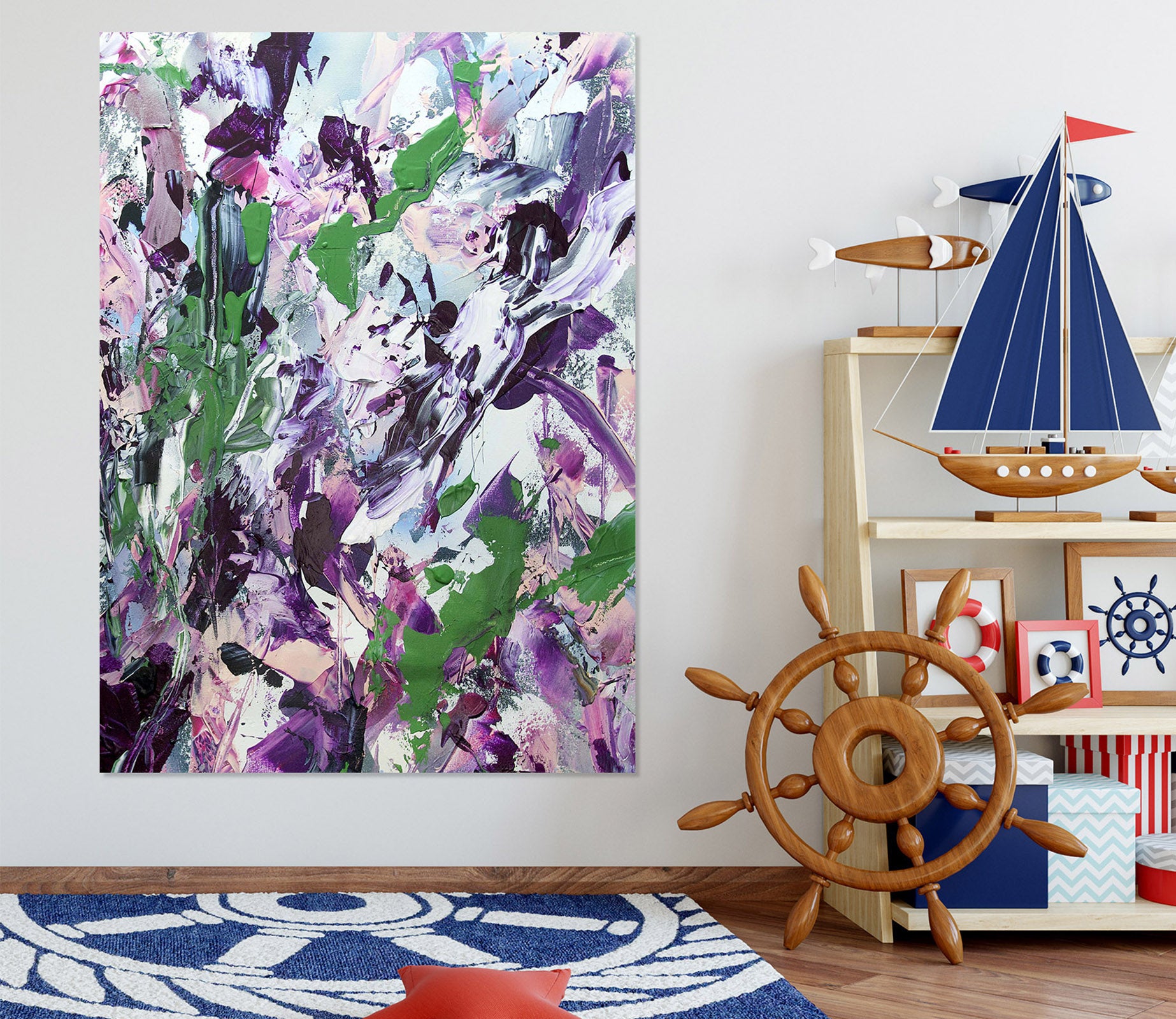 3D Purple Flowers 291 Allan P. Friedlander Wall Sticker