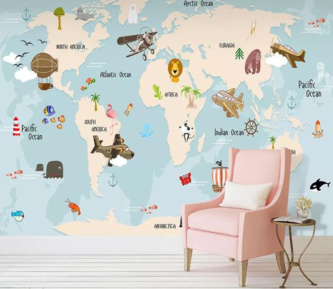 3D Animal Map 503 Wall Murals Wallpaper AJ Wallpaper 2 