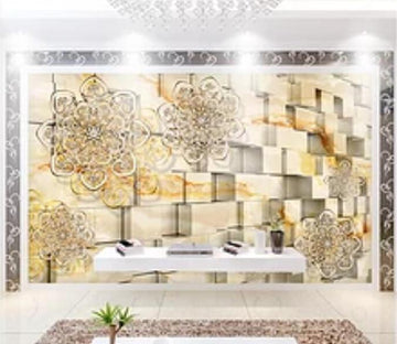 3D Diamond Flower 201 Wall Murals Wallpaper AJ Wallpaper 2 