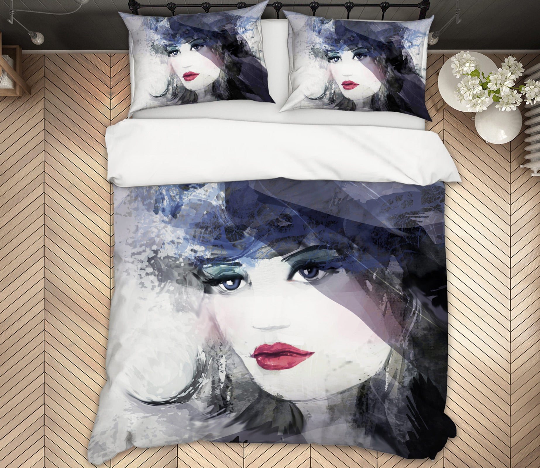 3D Red Lips Model 003 Bed Pillowcases Quilt