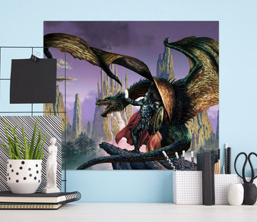 3D Shield Armor Soldier Dragon 8036 Ciruelo Wall Sticker