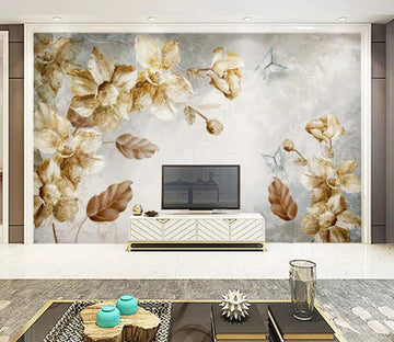 3D White Flowers WC21 Wall Murals Wallpaper AJ Wallpaper 2 