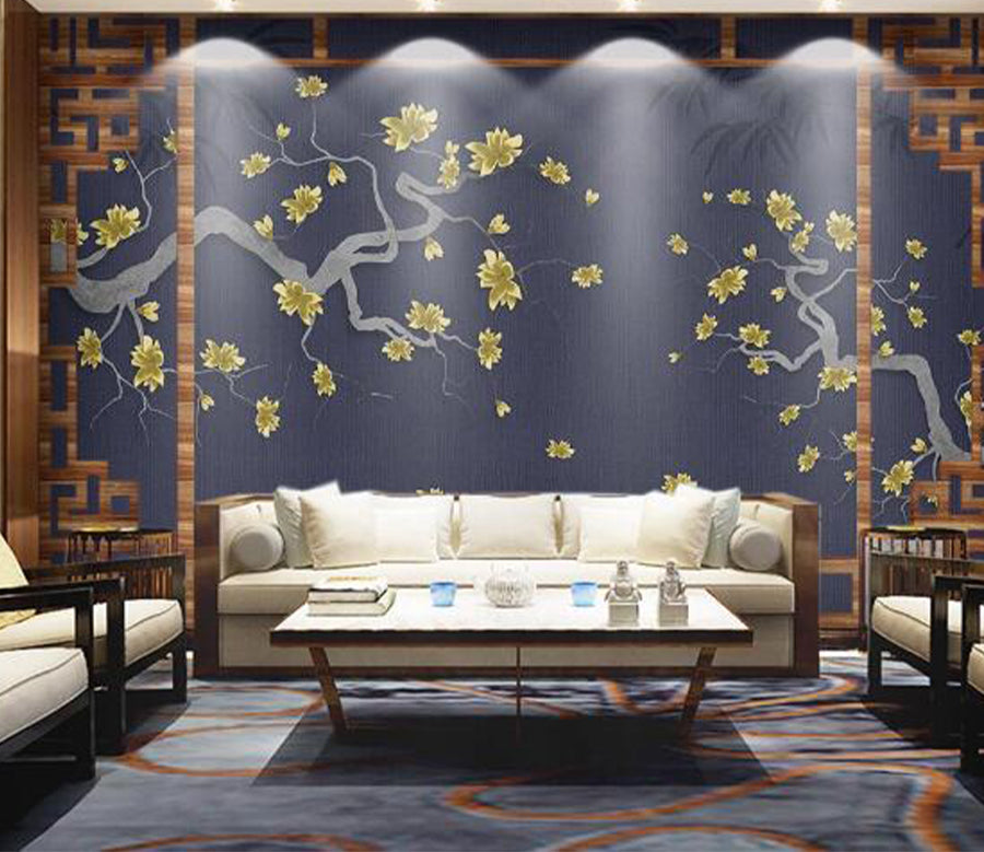 3D Tree Yellow Flower WC1822 Wall Murals