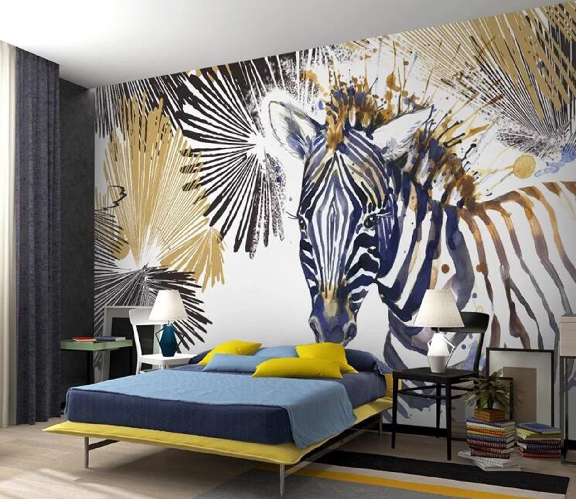 3D Graffiti Zebra WG23 Wall Murals Wallpaper AJ Wallpaper 2 