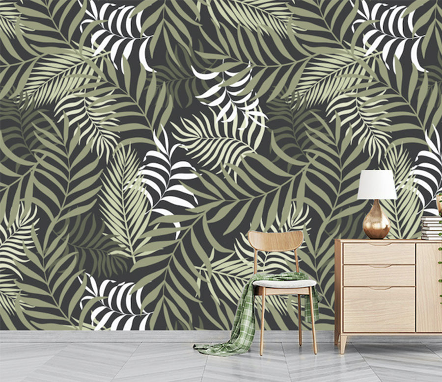 3D Green Leaf WG244 Wall Murals