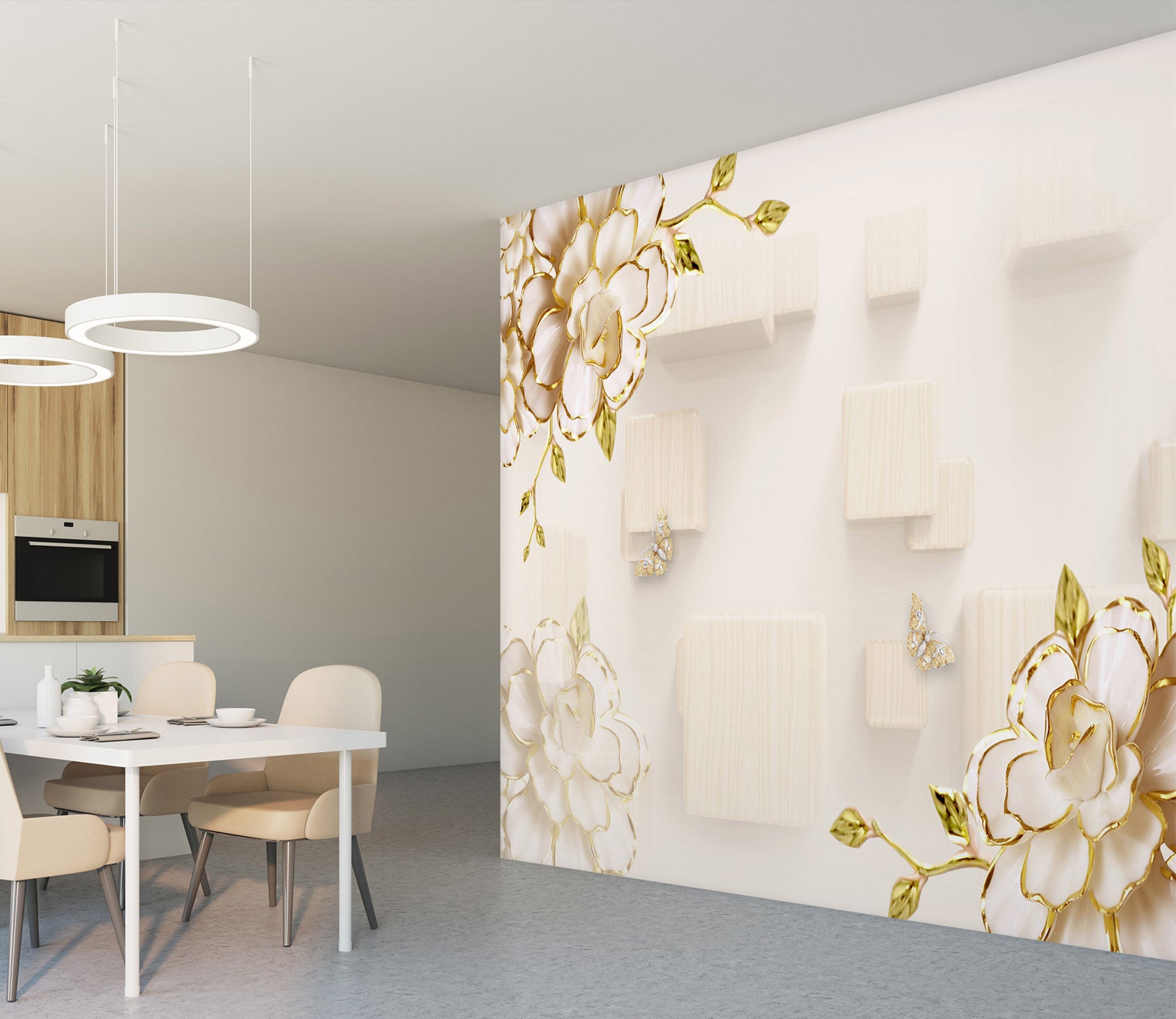 3D Flower Pattern 1604 Wall Murals