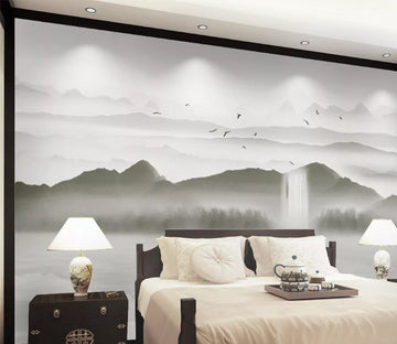 3D Black Mountain WC909 Wall Murals