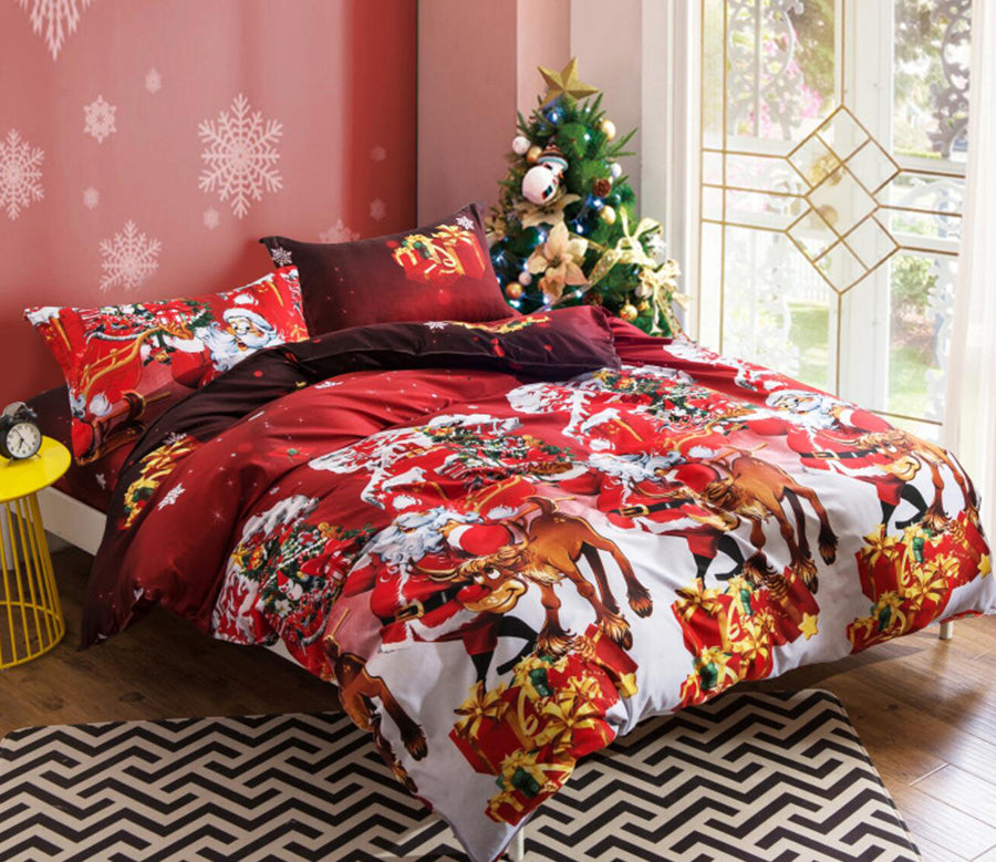 3D Santa Claus 32074 Christmas Quilt Duvet Cover Xmas Bed Pillowcases