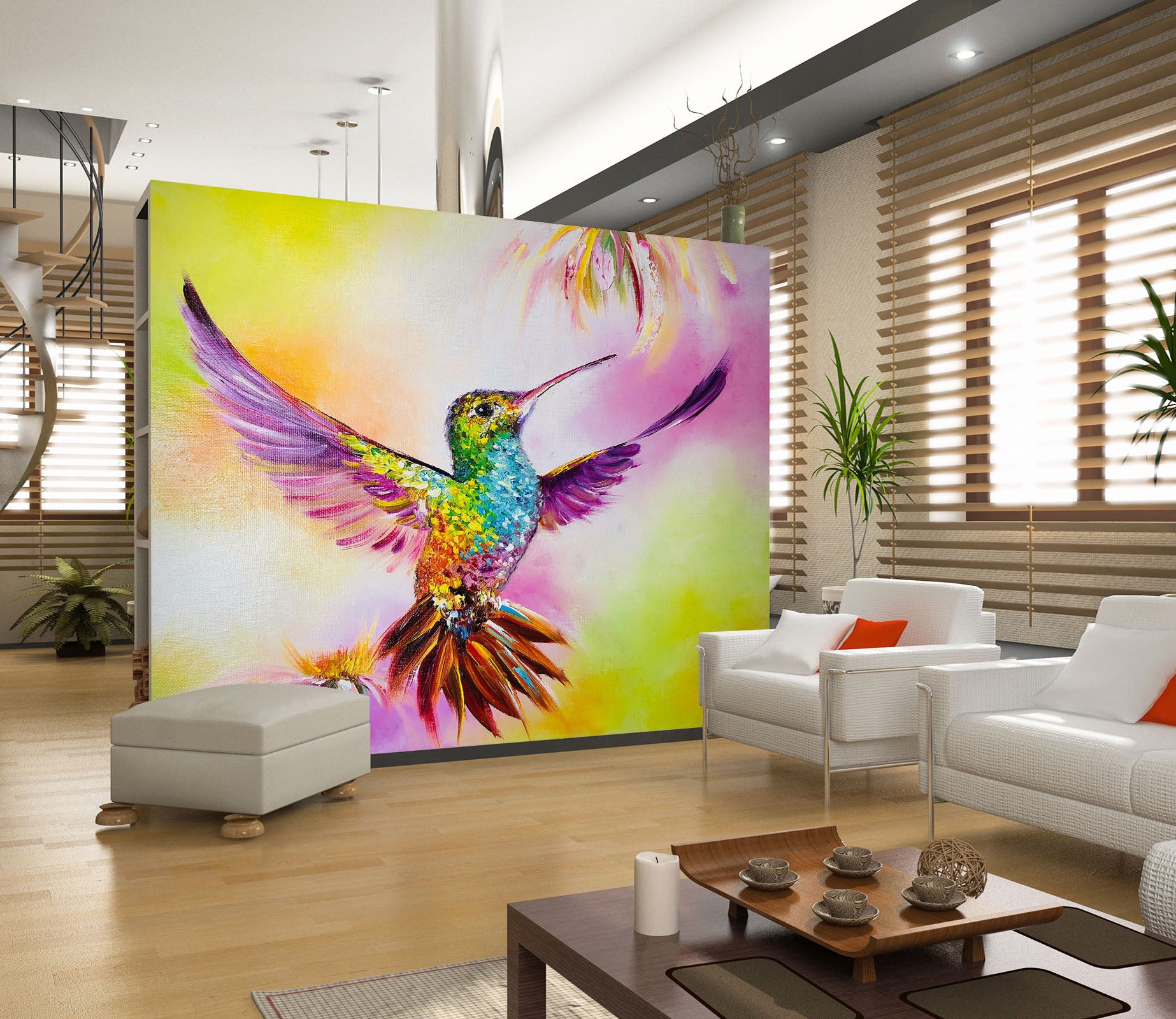 3D Colorful Hummingbird 216 Skromova Marina Wall Mural Wall Murals