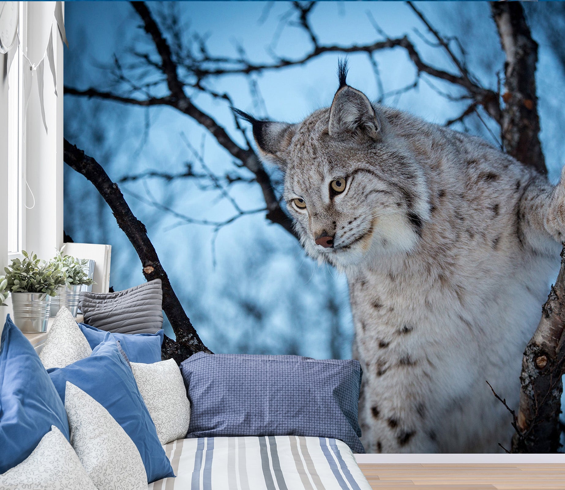 3D Leopard Cat Tree 204 Wall Murals