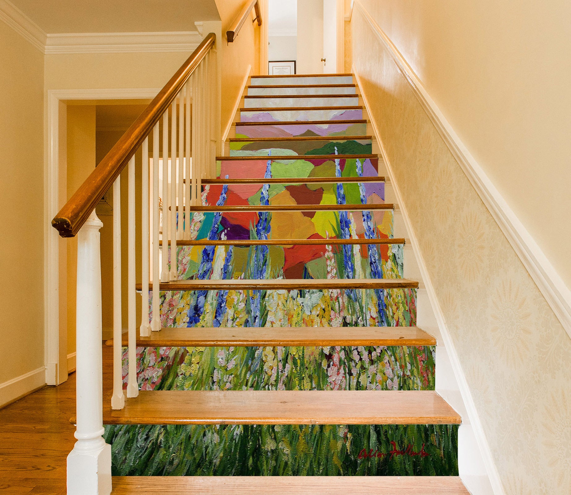 3D Flowers Color Field 9082 Allan P. Friedlander Stair Risers