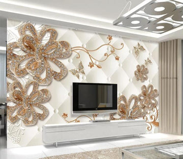 3D Silver Butterfly WC671 Wall Murals