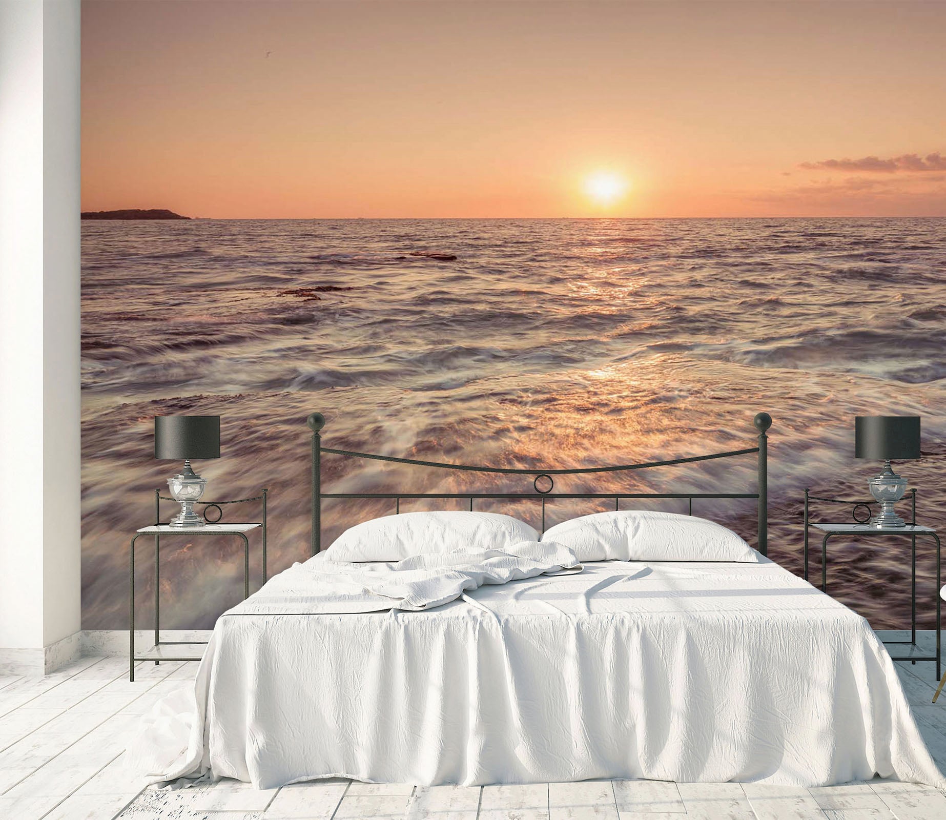 3D Sunset Waves 034 Assaf Frank Wall Mural Wall Murals