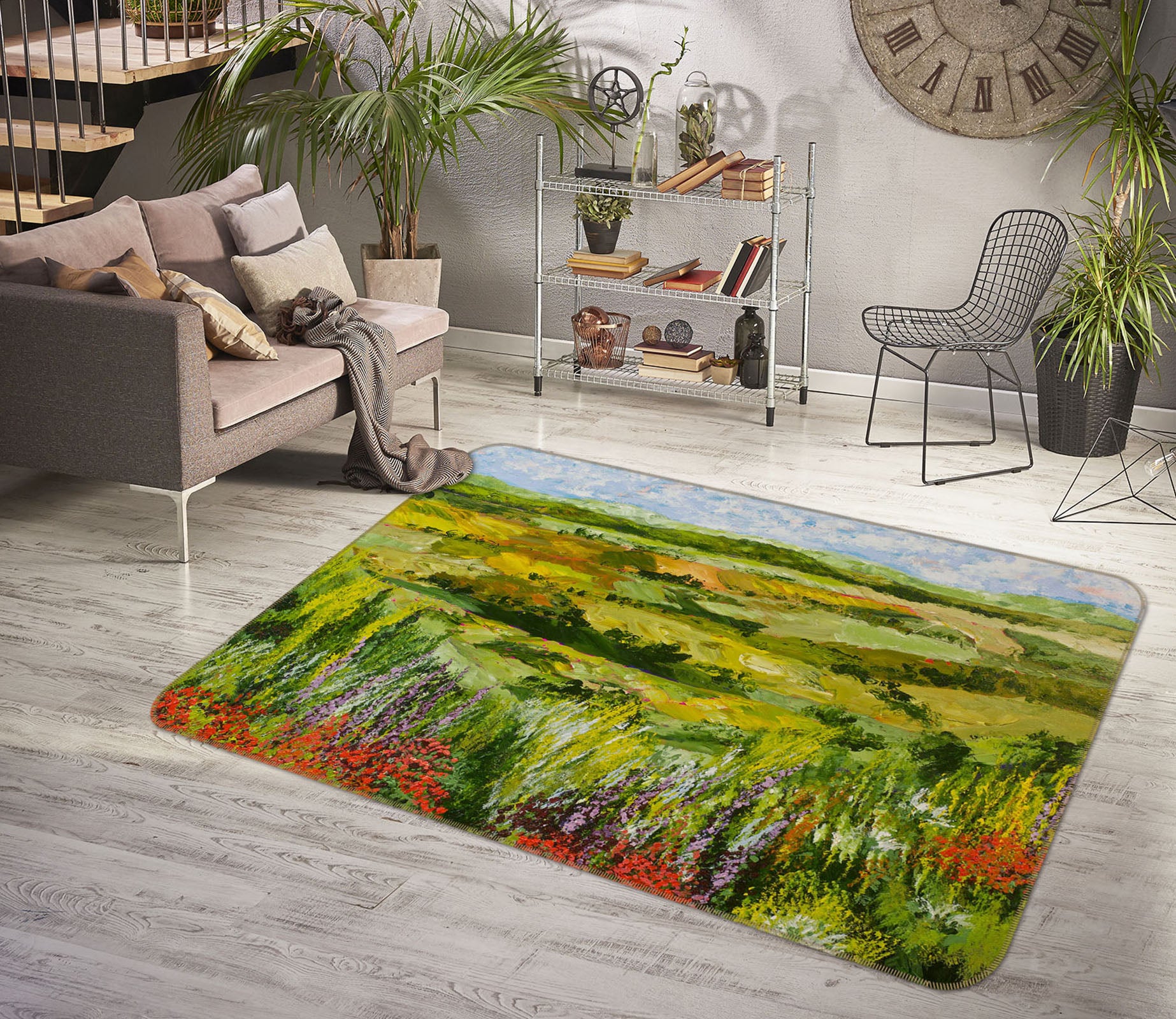 3D Golden Steppe 1024 Allan P. Friedlander Rug Non Slip Rug Mat