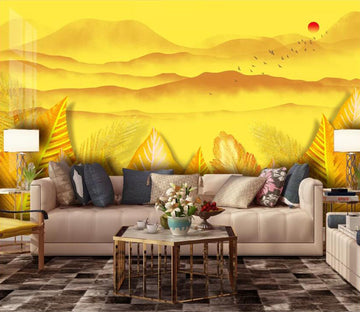 3D Golden Leaves WC85 Wall Murals Wallpaper AJ Wallpaper 2 